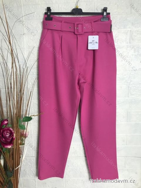 Nohavice dlhé s opaskom dámske (S-XL) TALIANSKA MÓDA IMPGM237884-02 ružová S