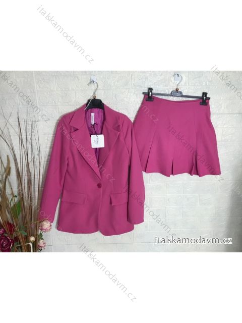 Souprava elegantní sukně a sako dámská (S-XL) ITALSKÁ MÓDA IMPGM237994-06 růžová M