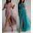 Šaty elegantní dlouhé na ramínka šifonové dámské (S/M ONE SIZE) ITALSKÁ MODA IMM22Q52303/DUR S/M růžová