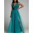 Šaty elegantní dlouhé na ramínka šifonové dámské (S/M ONE SIZE) ITALSKÁ MODA IMM22Q52303/DUR S/M růžová