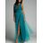 Šaty elegantní dlouhé na ramínka šifonové dámské (S/M ONE SIZE) ITALSKÁ MODA IMM22Q52303/DUR S/M růžová