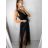 Šaty elegantní dlouhé na ramínka šifonové dámské (S/M ONE SIZE) ITALSKÁ MODA IMM22Q52303/DUR S/M růžová