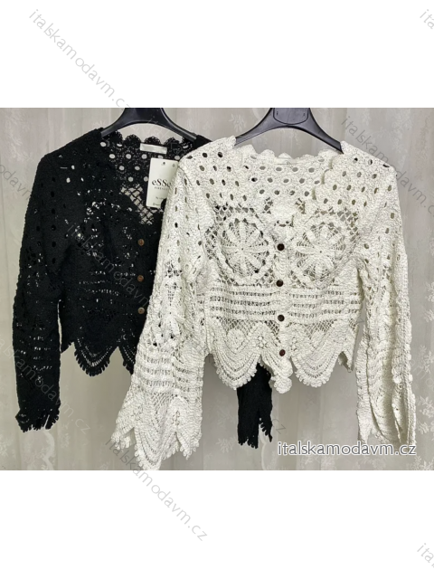 Halenka krajková croptop dlouhý rukáv dámská (S/M ONE SIZE) ITALSKÁ MÓDA IMPLP2311300010