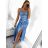 Šaty dlhé elegantné spoločenské na ramienka dámske (S/M ONE SIZE) TALIANSKA MÓDA IMPBB23B23376