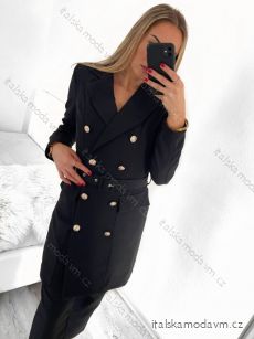 Kabát/šaty kabátkové dlhý rukáv dámske (S-XL) TALIANSKA MÓDA IMPGM237704/DU