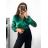 Body alá blúzka elegantný saténové dlhý rukáv dámske (S/M ONE SIZE) TALIANSKA MÓDA IMM2333030/DU S/M ružová
