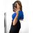 Top s krajkou krátký rukáv dámský (S/M ONE SIZE) ITALSKÁ MÓDA IMM2327419/DU S/M Černá