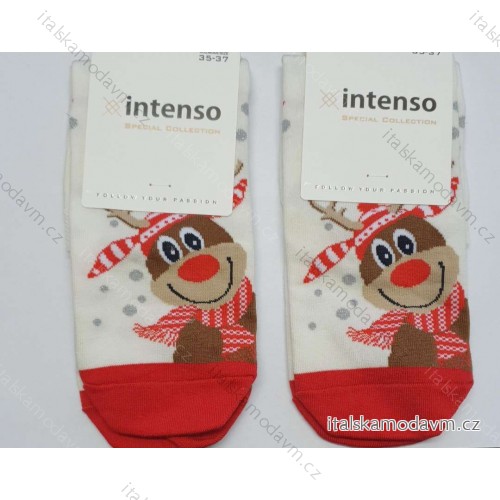 Ponožky veselé slabé vianočné dámske (35-37, 38-40) POLSKÁ MÓDA DPP21192 biela 38-40