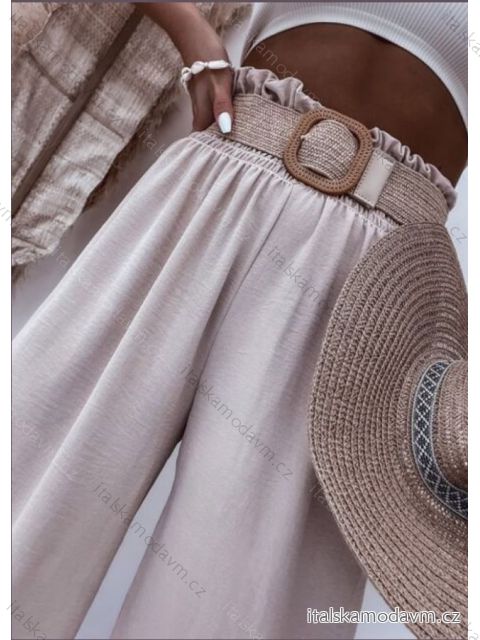 Nohavice dlhé s opaskom dámske (S/M ONE SIZE) TALIANSKA MÓDA IMWA23793