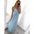 Šaty dlouhé letní elegantní společenské bez rukávu na ramínka dámské (S/M ONE SIZE) ITALSKÁ MÓDA IMPSH223670