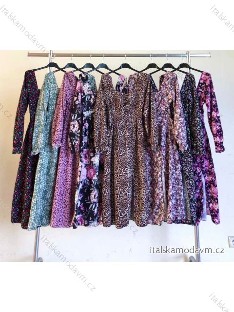 Šaty dlouhé dlouhý rukáv dámské (S/M ONE SIZE) ITALSKÁ MÓDA IMWKK23929