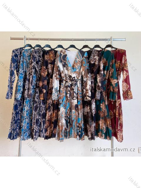 Šaty dlouhé dlouhý rukáv dámské (S/M ONE SIZE) ITALSKÁ MÓDA IMWKK23933