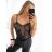 Body na ramínka dámský (S/M ONE SIZE) ITALSKÁ MÓDA IMPGM239018/DU S/M Černá