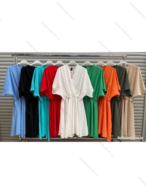 Šaty letné krátky rukáv dámske (S/M ONE SIZE) TALIANSKA MÓDA IMWA23999