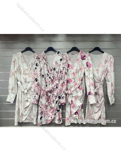 Šaty letní dlouhý rukáv dámské (S/M ONE SIZE) ITALSKÁ MÓDA IMWGS231048