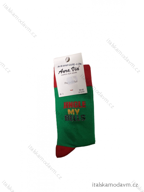 Ponožky vánoční veselé  pánské (39-46) AURA.VIA aur20sf6698 zelená 39-42