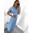 Šaty elegantný krátky rukáv dámske (S/M ONE SIZE) TALIANSKA MODA IM323012/DU