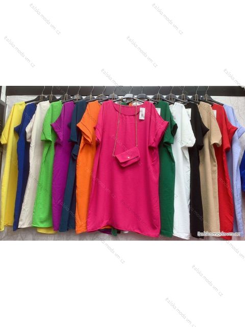 Šaty oversize s kabelkou krátky rukáv dámske (S/M/L ONE SIZE) TALIANSKA MÓDA IMWA231255