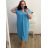 Šaty oversize krátký rukáv dámské nadrozměr (3XL/4XL ONE SIZE) ITALSKá MóDA IMC23132/DU 3XL/4XL petrolejová