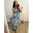 Šaty dlhé elegantné icecool bez rukávov dámske (M/L, XL/XXL) AINUOSI  TALIANSKA MODA IMB23GIRA-2/DU XL/2XL modrá
