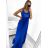 Šaty dlhé elegantné bez rukávov dámske (S/M ONE SIZE) TALIANSKA MÓDA IMPLP2357280016/DU S/M kráľovská modrá