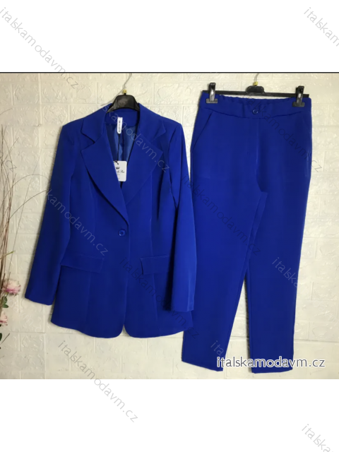 Súprava nohavice a sako dlhý rukáv dámska (S-XL) TALIANSKA MÓDA IMPGM237879-7 kráľovská modrá XL