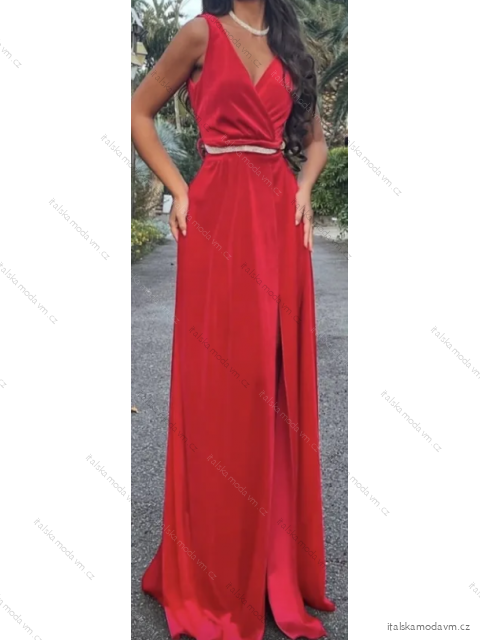 Šaty dlouhé elegantní na ramínka dámské (S/M ONE SIZE) ITALSKÁ MÓDA IMPLP2311100012