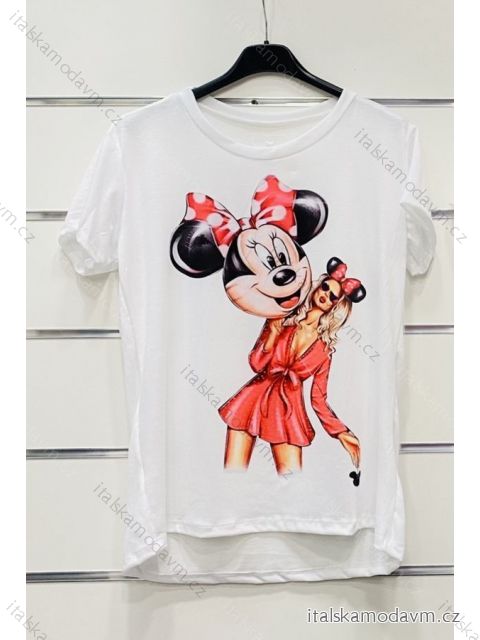 Tričko krátky rukáv dámske (S / M ONE SIZE) TALIANSKÁ MÓDA IMWK21233/DR