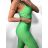 Souprava sportovní top a legíny dlouhé dámská (S/M ONE SIZE) ITALSKÁ MÓDA IMPLP2372755/DU S/M neon zelená