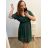 Šaty krátky rukáv dámske nadrozmer (2XL/3XL ONE SIZE) TALIANSKA MóDA IM423MILANO/DU 2XL/3XL smaragdová