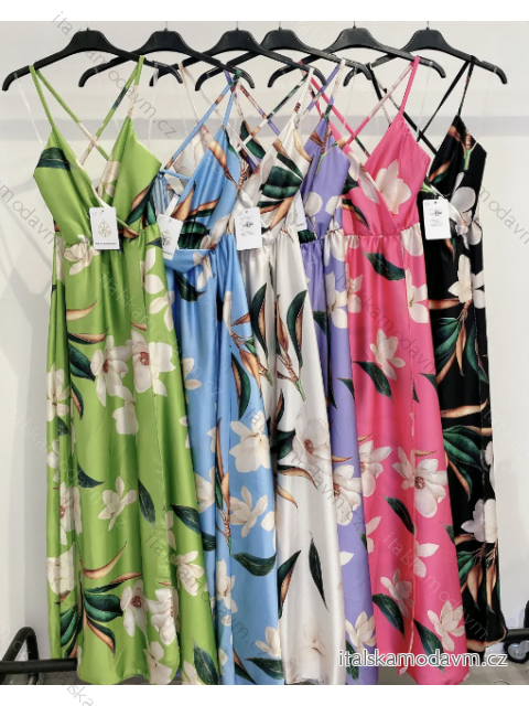 Šaty dlhé letné na ramienka dámske (S/M ONE SIZE) TALIANSKA MÓDA IMPMD237580/6098