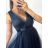 Šaty společenské elegantní krátké bez rukávů tilové dámské Nikol (S/M ONE SIZE) ITALSKá MóDA IMM22305/DR starorůžová