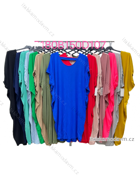 Šaty voľnočasové krátky rukáv dámske nadrozmer (2XL/3XL/4XL ONE SIZE) TALIANSKA MóDA IM423082