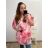 Tunika krátký rukáv dámská nadrozměr (2XL/3XL/4XLONE SIZE) ITALSKá MóDA IM423FLOWER