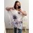 Tunika krátký rukáv dámská nadrozměr (2XL/3XL/4XLONE SIZE) ITALSKá MóDA IM423FLOWER