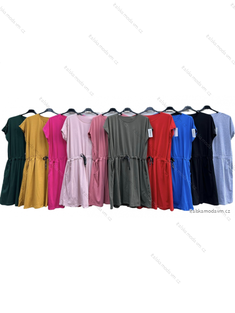 Šaty letné športové krátky rukáv dámske nadrozmer (XL/2XL ONE SIZE) TALIANSKA MÓDA IMD23260