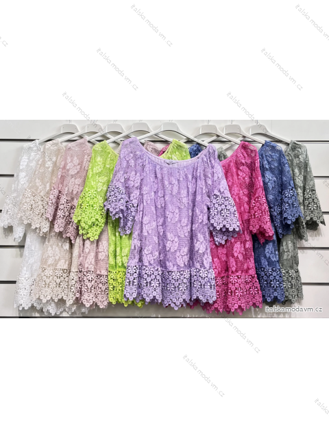 Tunika oversize 3/4 dlouhý rukáv dámská (S/M ONE SIZE) ITALSKÁ MÓDA IMPSH2391471