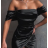Šaty elegantný carmen dámske (S/M ONE SIZE) TALIANSKA MÓDA IMPBB23A11818/DU S/M čierna