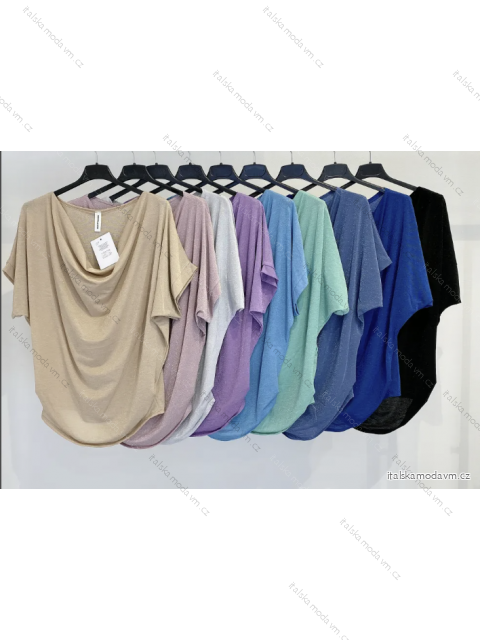Tunika blúzka krátky rukáv dámska (S/M ONE SIZE) TALIANSKA MÓDA IMPMD234151a