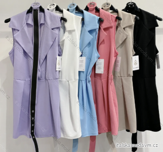 Šaty elegantné kabátikové s opaskom bez rukávu dámske (S/M ONE SIZE) TALIANSKA MÓDA IMPMD2327394