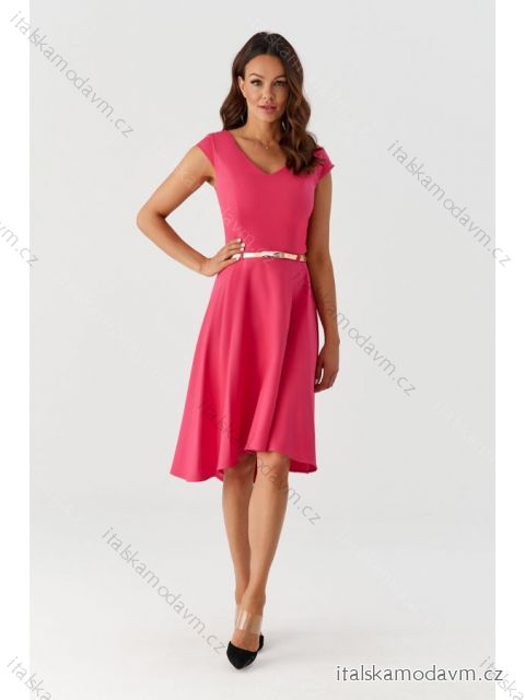 Šaty spoločenské bez rukávu dámske (36-56) POLSKÁ MÓDA PMLMR23KAREN fuchsiová 52