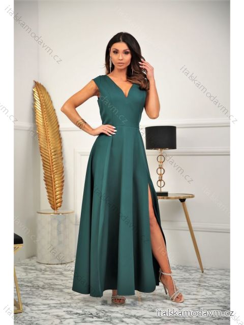 Šaty dlhé spoločenské bez rukávu dámske (34-54) POLSKÁ MÓDA PMLMR23MILENA zelená 44
