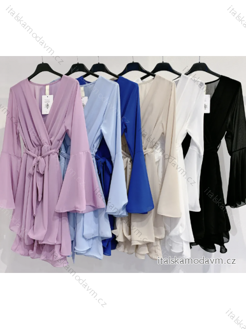 Šaty elegantný dlhý rukáv dámske (S/M ONE SIZE) TALIANSKA MÓDA IMPMD23749501