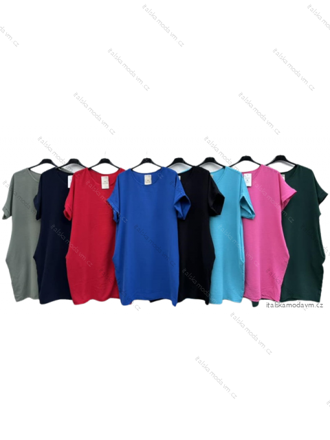 Šaty klasik krátky rukáv dámske (S/M/L ONE SIZE) TALIANSKA MÓDA IMD23318