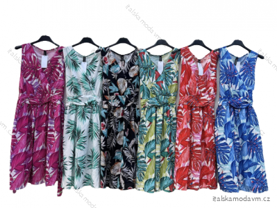 Šaty kvetované letné bez rukávov dámske (S/M ONE SIZE) TALIANSKA MÓDA IMD23320