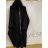 Šaty mikinové s kapucňou dlhý rukáv dámske (XL / 3XL ONE SIZE) TALIANSKÁ MÓDA IM4212007/DR XL / 3XL čierna