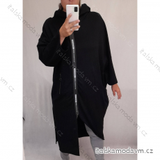 Šaty mikinové s kapucňou dlhý rukáv dámske (XL / 3XL ONE SIZE) TALIANSKÁ MÓDA IM4212007/DR