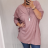 Tričko tunika s príveskom dlhý rukáv dámska (3XL / 5XL ONE SIZE) TALIANSKÁ MÓDA IM321588/DR