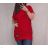 Tunika oversize krátký rukáv dámská (L/XL ONE SIZE) ITALSKÁ MÓDA IMD21472/DR L/XL červená