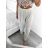 Kalhoty letní dlouhé dámské (S/M ONE SIZE) ITALSKÁ MÓDA IMW2331086/DU S/M biela